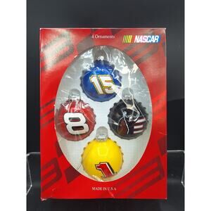 Four Pack NASCAR Dale Earnhardt Christmas Ornaments Made in USA
